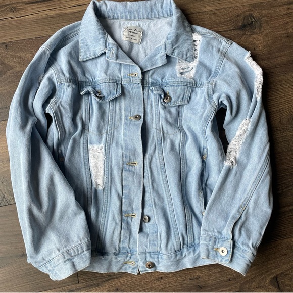 Retro 80s style trucker jacket Love Tree small - Picture 2 of 8